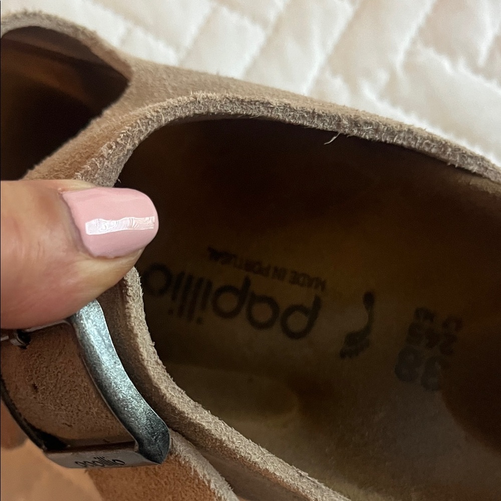 Papillio Women’s Suede Sandals - taupe and White. Sz 38 - Picture 2 of 5